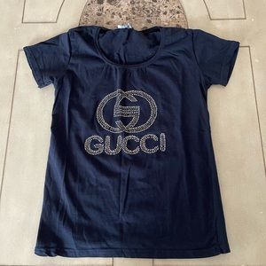 Navy blue Gucci shirt. Junior size Large. ***Not authentic***
